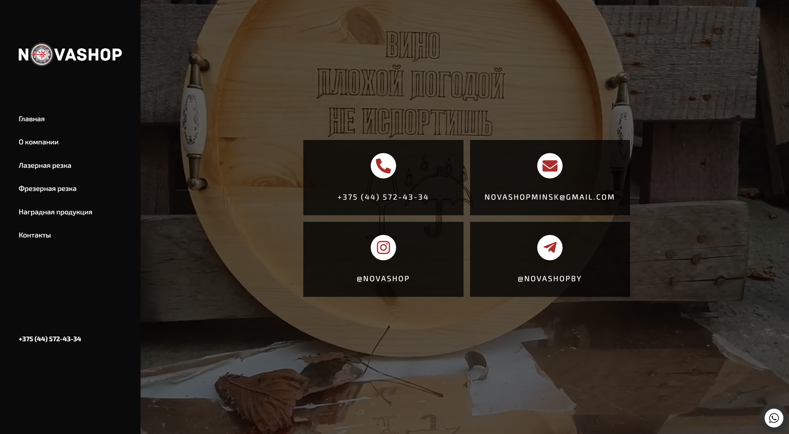 контакты сайта новашоп